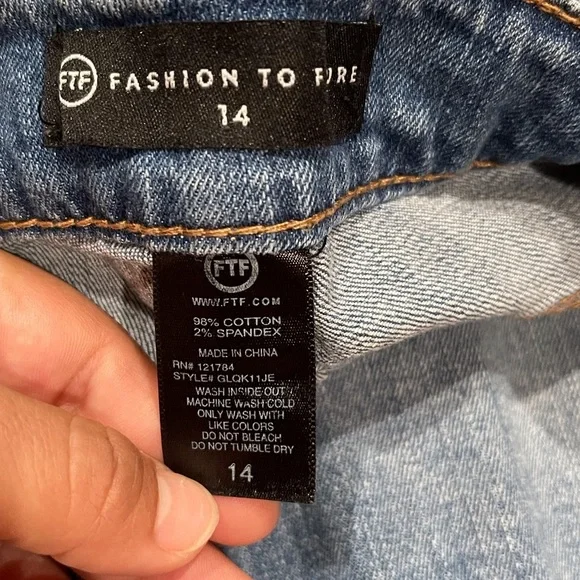 Fashion to Figure Blue Distressed Jean Shorts - Picture 2 of 11